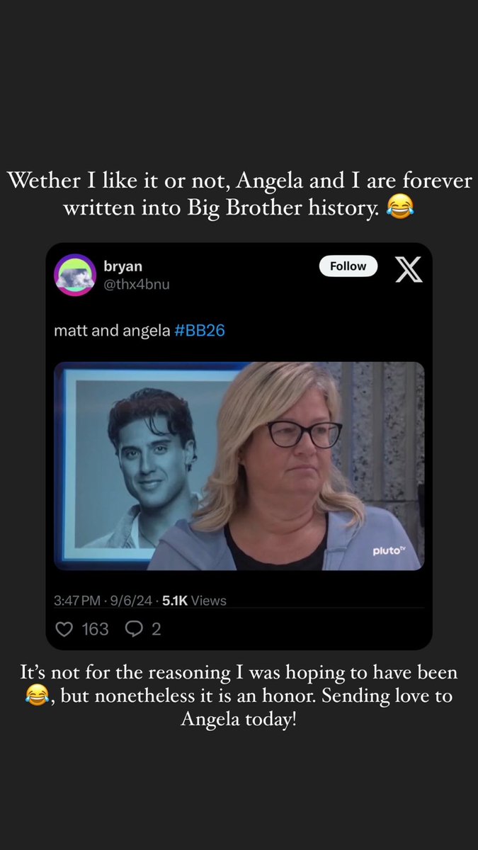 Matt_hardeman1's tweet photo. Hey BB Twitter! Before someone goes and snipes it all from my Instagram, I figured Iโd just give it to you here ๐
#bb26 #bbmatt #bbangela https://t.co/22yViiXCFP