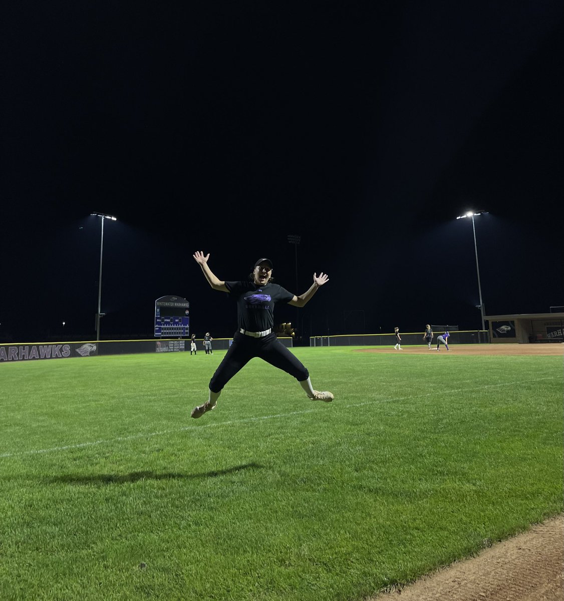 WHAT A FUN NIGHT!  We may have to practice under the lights more often if that’s how we are going to perform!!  So many great things to build off of!! Nice job, Hawks!!  💜🥎