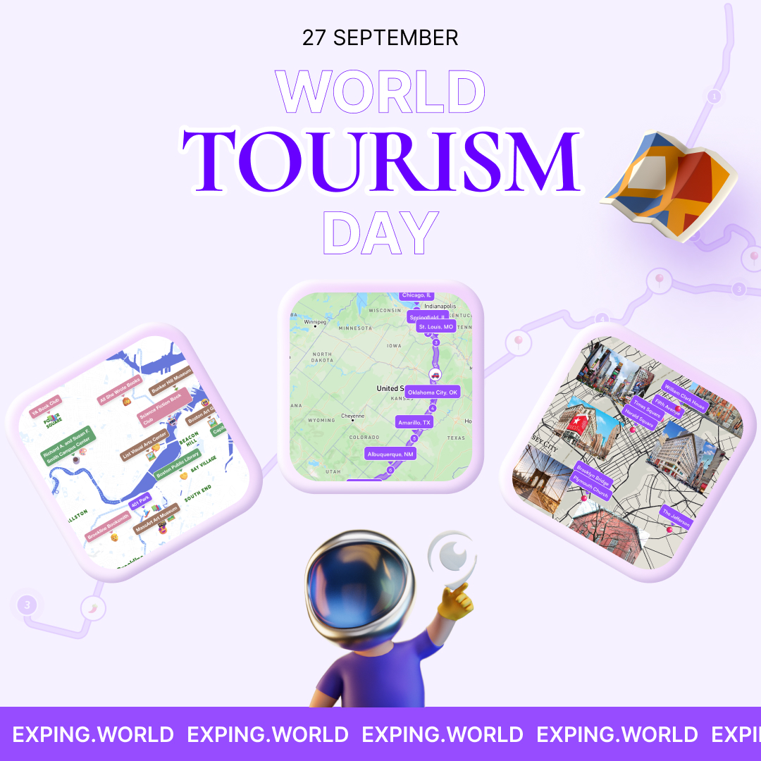 exping's tweet photo. 🌍✨ Happy #WorldTourismDay! Planning your next adventure? 

📍 Discover #Exping, the ultimate travel planning tool! 🗺️ Whether you're exploring cities or nature, Exping helps you map out the perfect itinerary in no time. 

Let Exping be your guide to smarter travel! 🌟 https://t.co/rtY9MPtsc9