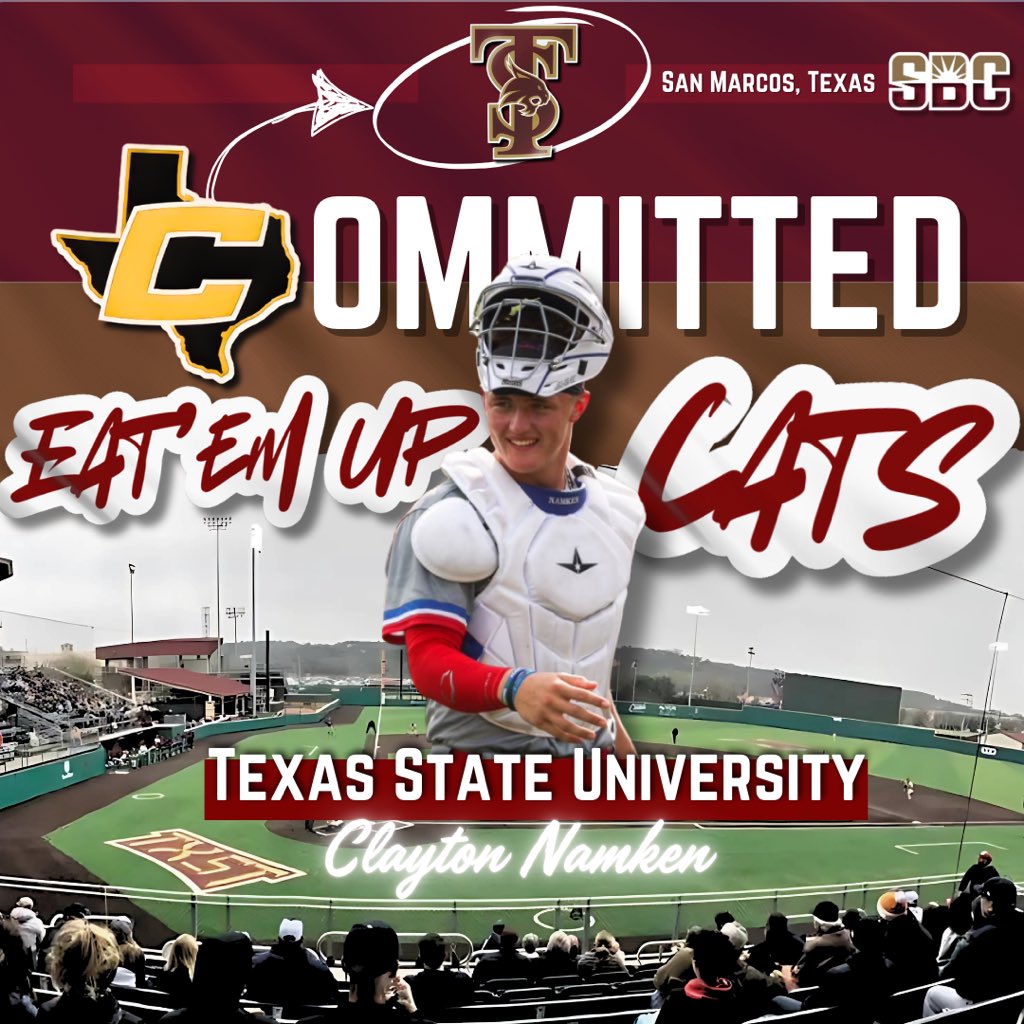canes_recruits's tweet image. Congratulations to 2025 Clayton Namken (@ClaytonN11h) on his commitment to @TxStateBaseball 

#CanesCommit #CanesSW #Bobcats #TexasState #ClaytonNamken