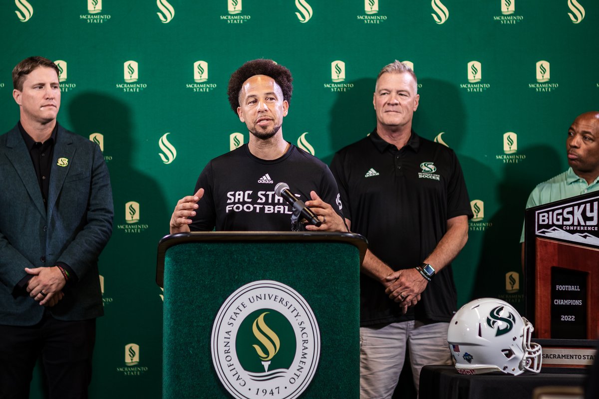 sacstate's tweet photo. Sac State has announced it will soon begin construction on a brand-new, state-of-the-art multi-sport stadium.

The new stadium will host a minimum of 25,000 attendees for football, soccer and rugby games, concerts, and campus events such as Commencement and Convocation. https://t.co/oV9tmNn6m2