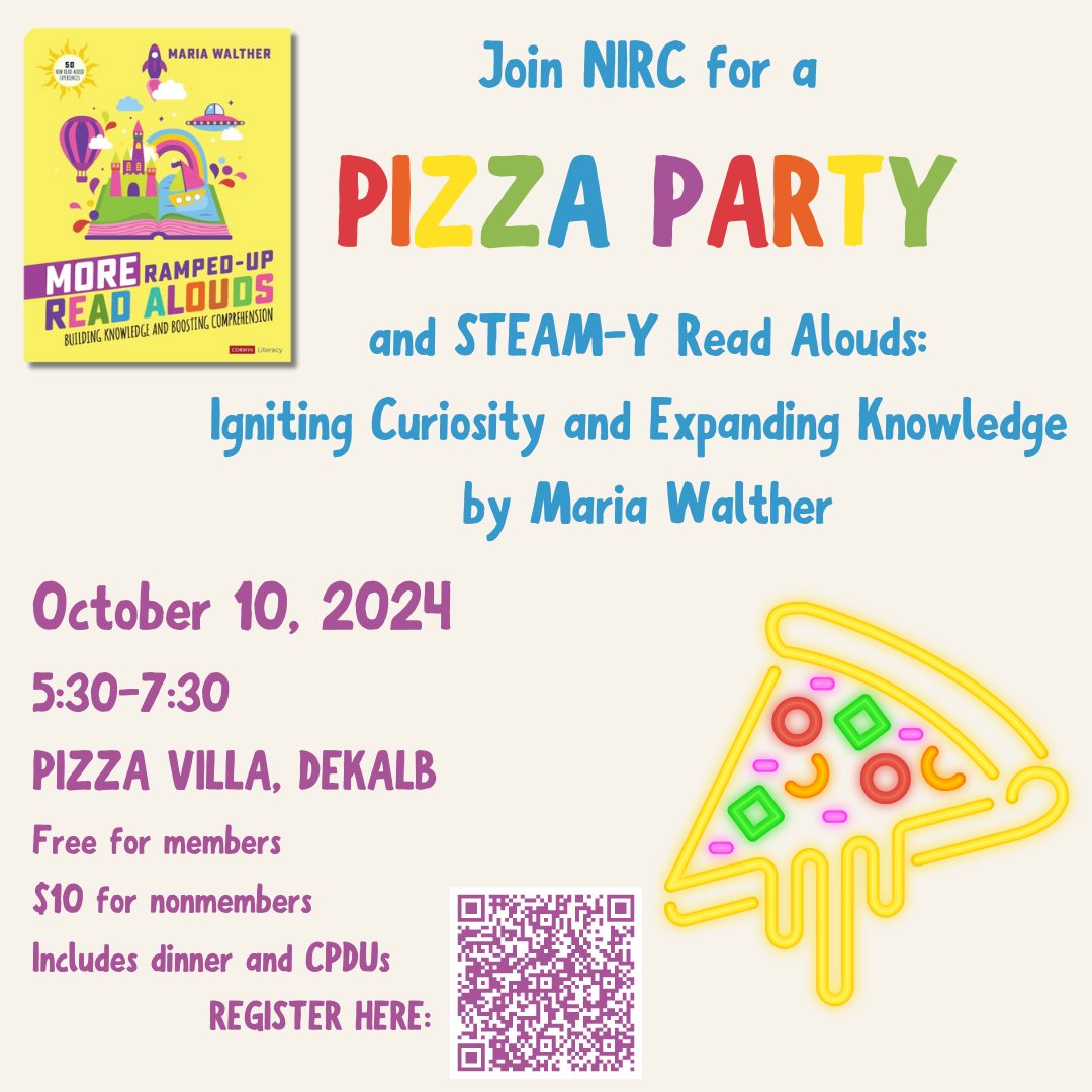 Maria Walther (@mariapwalther) on Twitter photo Join Northern Illinois Reading Council for this FREE member event! ($10 for nonmembers) I'll be sharing how to integrate read-aloud experiences into STEAM learning. Sign up here: eventbrite.com/e/a-pizza-part… <a href="/ILReadCouncil/">IL Reading Council</a> @Corwin <a href="/ILReadCouncil/">IL Reading Council</a> Join Northern Illinois Reading Council for this FREE member event! ($10 for nonmembers) I'll be sharing how to integrate read-aloud experiences into STEAM learning. Sign up here: eventbrite.com/e/a-pizza-part… <a href="/ILReadCouncil/">IL Reading Council</a> @Corwin <a href="/ILReadCouncil/">IL Reading Council</a>