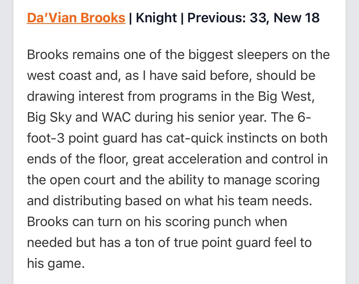 Davian Brooks (@davianbrooks4) on Twitter photo Movin on up ⬆️…. dialed in .
Big thanks to <a href="/PrepHoops/">Prep Hoops 🏀</a> and <a href="/Devin_Ugland/">Devin Ugland</a> For recognizing the hard work . Not done yet though still much more to accomplish #grind Movin on up ⬆️…. dialed in .
Big thanks to <a href="/PrepHoops/">Prep Hoops 🏀</a> and <a href="/Devin_Ugland/">Devin Ugland</a> For recognizing the hard work . Not done yet though still much more to accomplish #grind