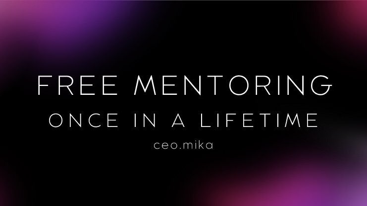 ceodotmika's tweet image. Since today’s my birthday

I‘ll do the MENTORING raffle today

This will be my ONLY mentoring EVER!

Best thing, it‘s free

Retweet, like, comment and fill out this short form:
forms.gle/HVGtnd3HF5EBWv…

Will drop more details tomorrow