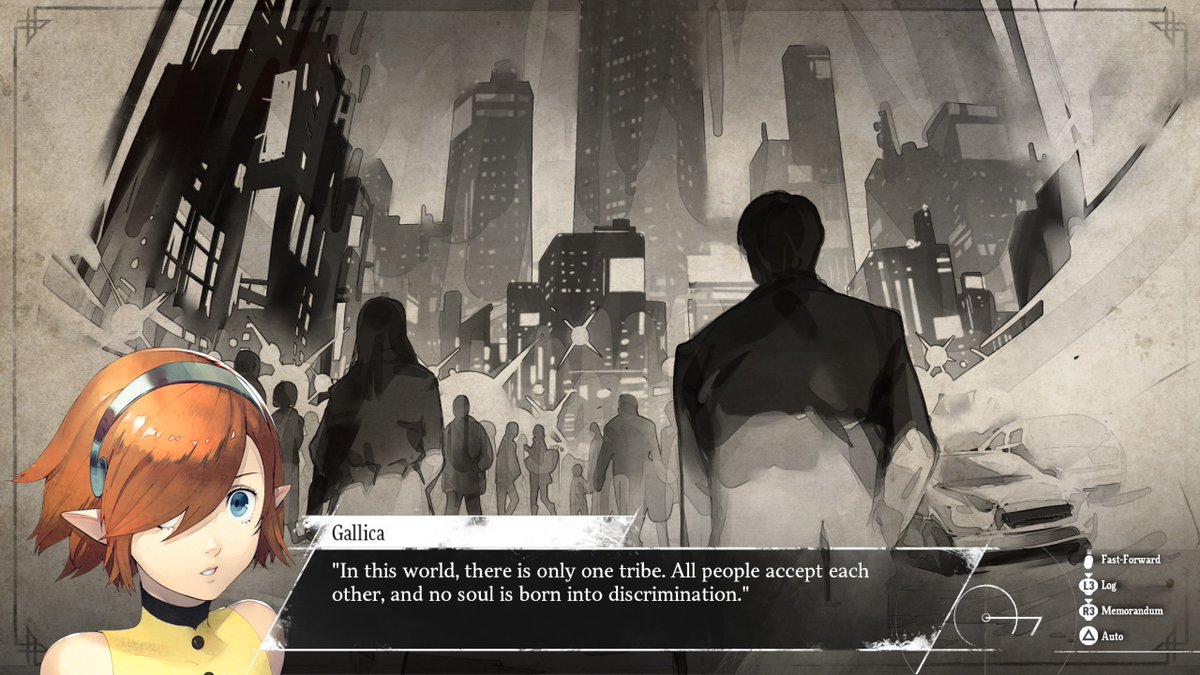 The main character reads a story about a "fantasy world" that's just the modern world and I laughed so hard when this popped up