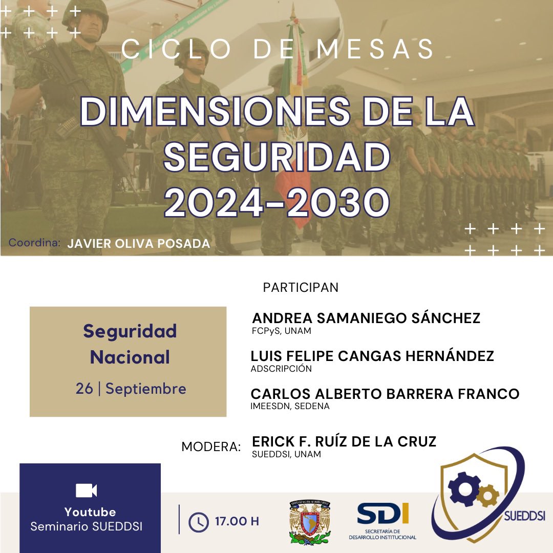 SUEDDSI_UNAM's tweet photo. ¡Estamos en vivo!
Sigue la transmisión de la 4a sesión del ciclo “Dimensiones de la Seguridad: 2024-2030”

https://t.co/l3c7RzN5Io https://t.co/SWOxXiesb2
