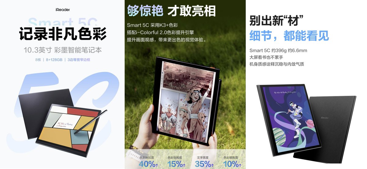 New E-Ink product: iReader launches new Smart 5C, equipped with powerful hardware and Kaleido 3+ color ink screen
ereaderpro.co.uk/en/blogs/news/…