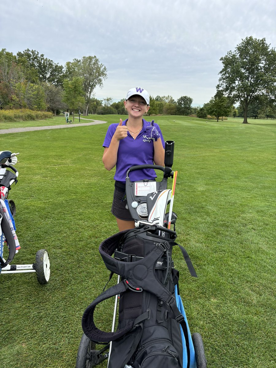 Woodhavengolf's tweet photo. Warriors with the win!

Senior Adi Rushlow with 1st overall with a score of 76!Sophomore Katie Carlson finished 3rd with a score of 86 and Junior Hayley Swain secured 4th with a score of 87! https://t.co/NNfjELtx8O
