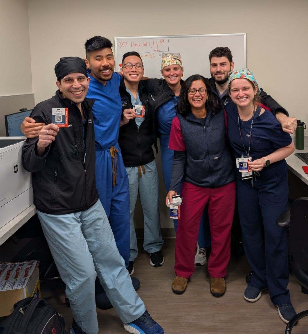 Got to reunite for the day w/our now-SECOND YEAR GI fellows! 
This team is A+++ (to quote Ocean's 11, "It’s nice to be working with proper villains again" 😂)
&amp; they surprised me by all having <a href="/Vot_ER_org/">Vot-ER</a> badges!
Voting is the most important thing you can do for your health.