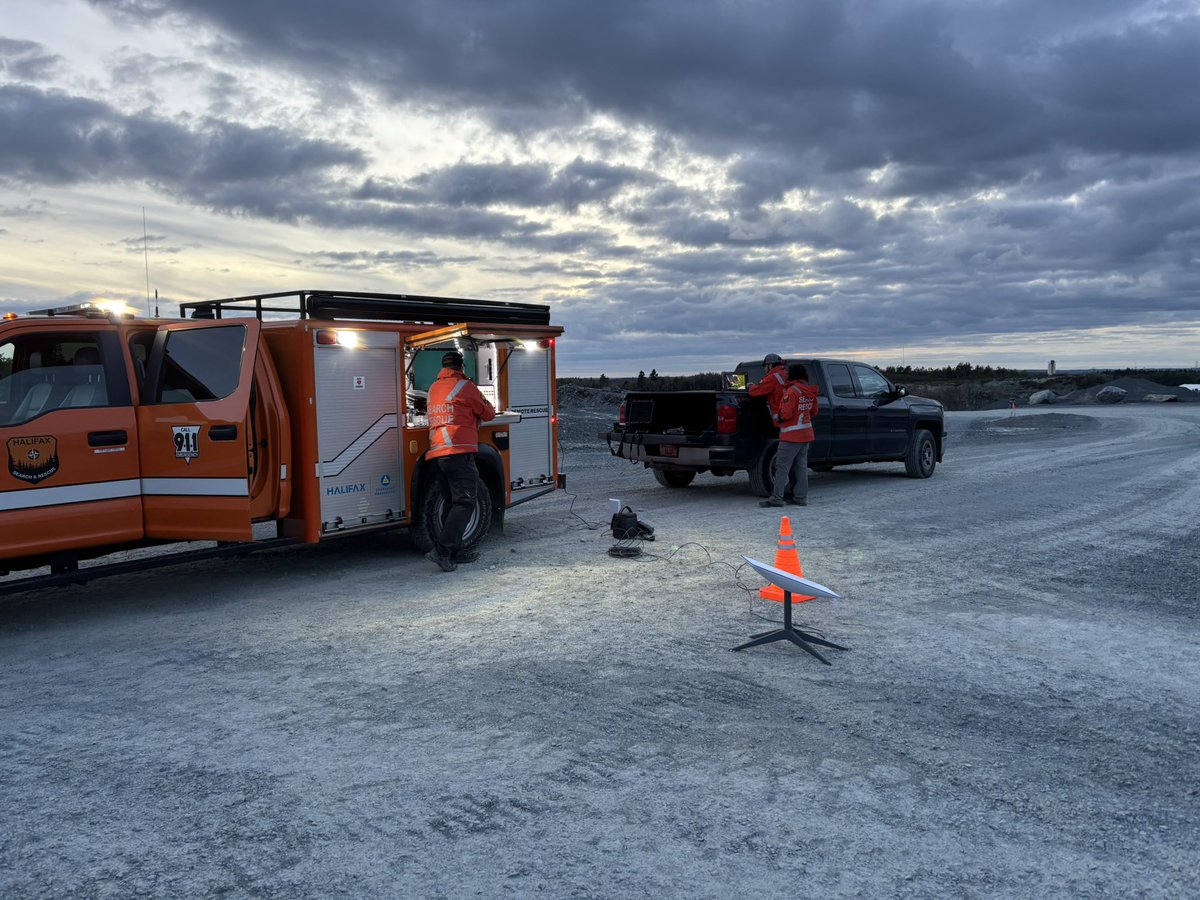 HalifaxSAR's tweet photo. Our RPAS crew took steps to integrate RPAS with our Starlink satellite system. During searches, video can be sent to reviewers for additional screening. During civil emergencies, they can stream video of impacted sites to emergency managers at the EOC, allowing real-time access to field conditions.