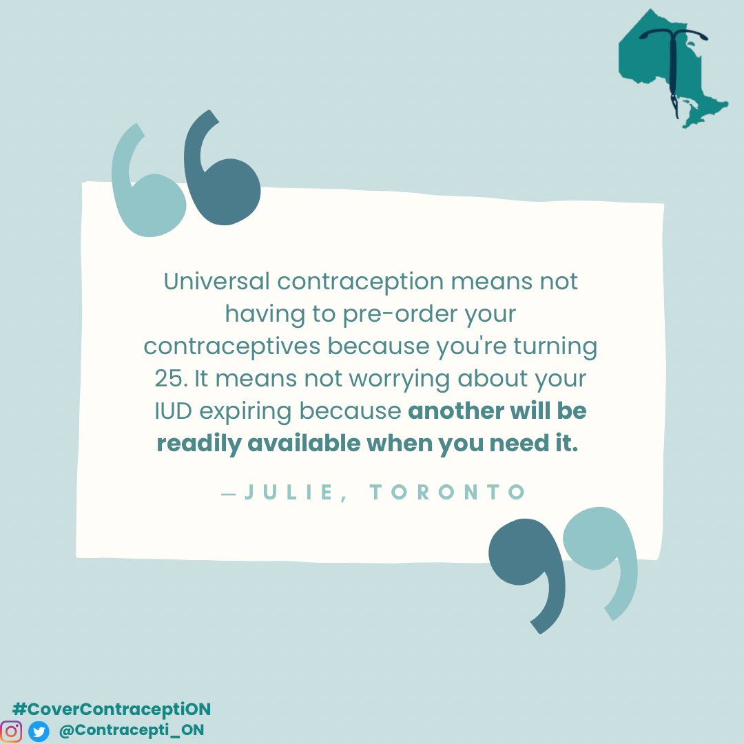 Contraception is more than just a medication. It’s access to choice, reproductive justice, healthcare, and human rights. Below find testimonials from folks across Canada about what #universalcontraception means to them #BillC64
