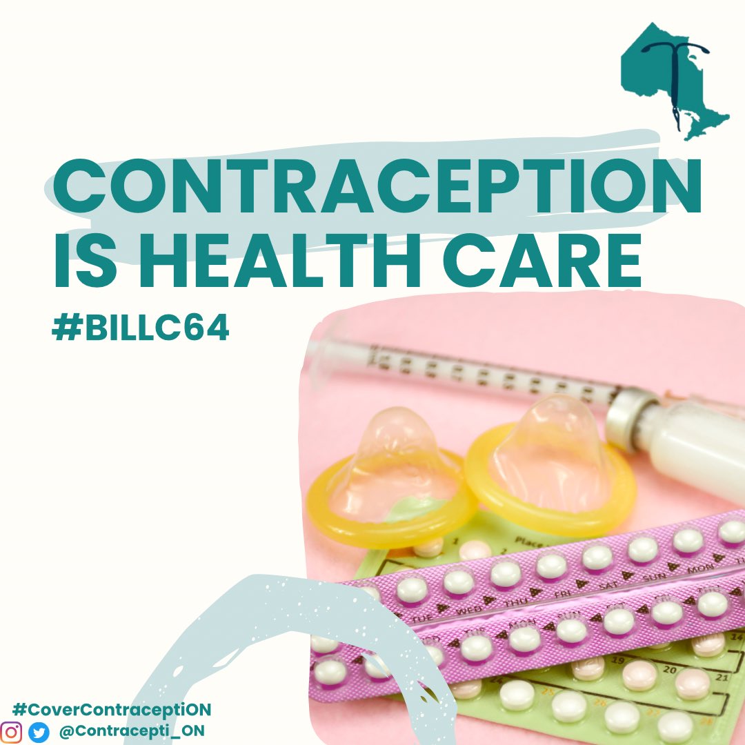 Contraception is healthcare - treating dozens of conditions affecting millions of people.

Contraception is a human right - empowering reproductive justice for all.

Write to your MPP today demanding support for #BillC64 and universal contraception at bit.ly/ContraceptionM…