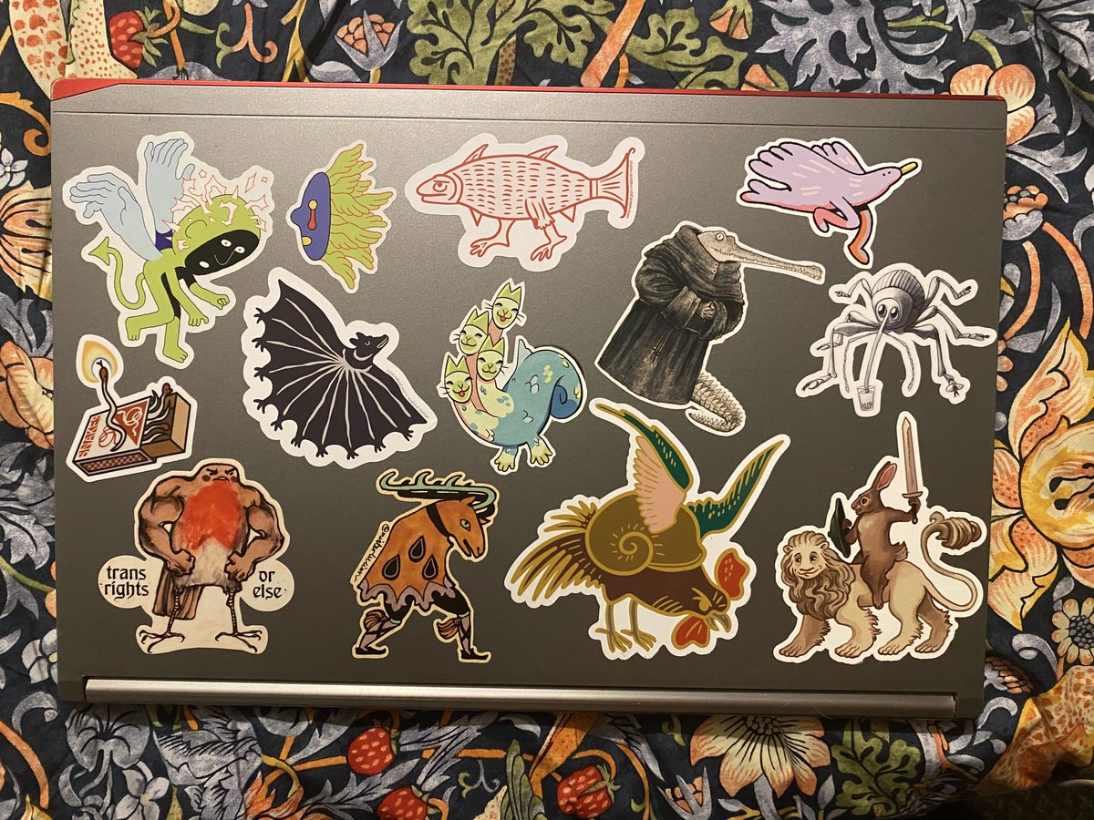 part of adulthood is doing silly tiny things you were denied earlier in life by a parent because it was "juvenile" or "pathetic", such as dripping out my laptop in nice stickers! 