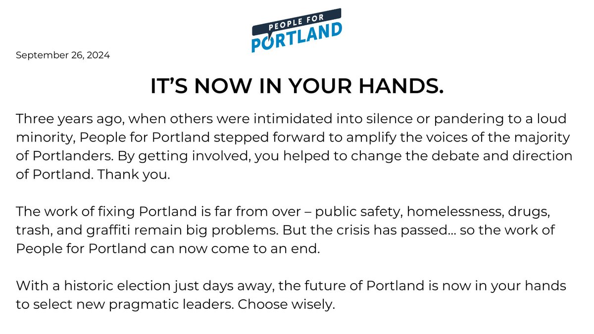 It's now in your hands. 

Read our full message here: peopleforportland.org/thank-you/
