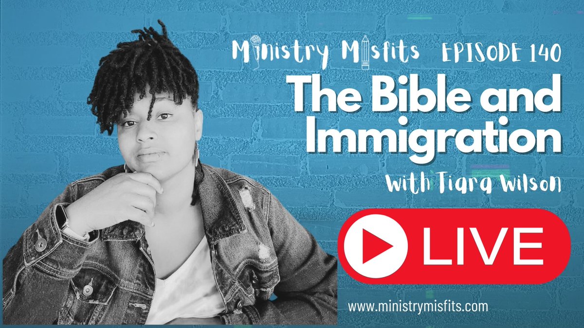 ministrymisfit's tweet photo. Don't miss our #live recording this Saturday at 8am eastern featuring Tiara Wilson. We will be discussing what the #Bible has to say about #foriegners #immigrants #immigration and the #imagodei. Then stick around after for the #letitrip livestream where @BuddywalkJ and company will be discussing what to do with #scumbagtheology.
