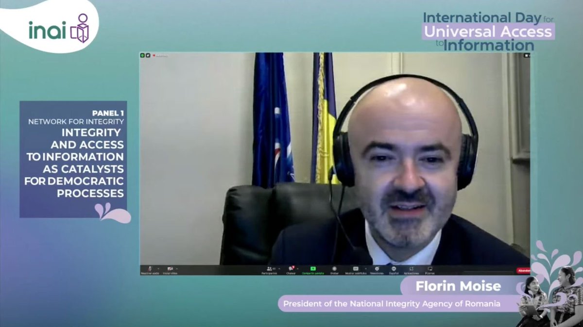 Florin Moise, President of <a href="/integritate/">integritate.eu</a>, highlighted 5 systems for transparency and strengthen access to information: asset declarations portal, prevention system, EDI platform, verification platform, and Interdictii portal. ℹ️💻📲🇷🇴