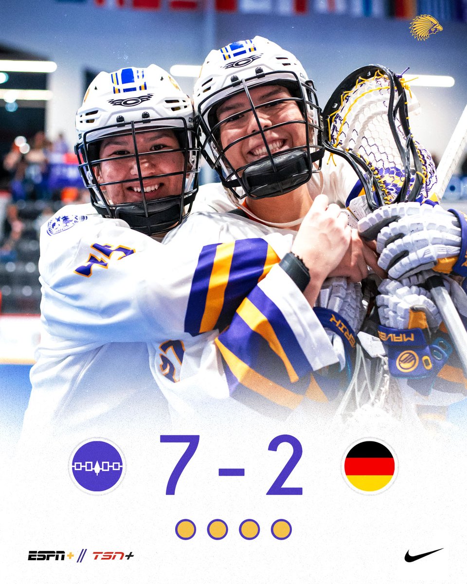 MOVING ON ⏭️

The Haudenosaunee Women take a tight-checking game over Germany to advance to the Semi-Finals

Stay Tuned to our socials for updates on Semi-Final Opponents for both the Mens and Womens teams 🟣