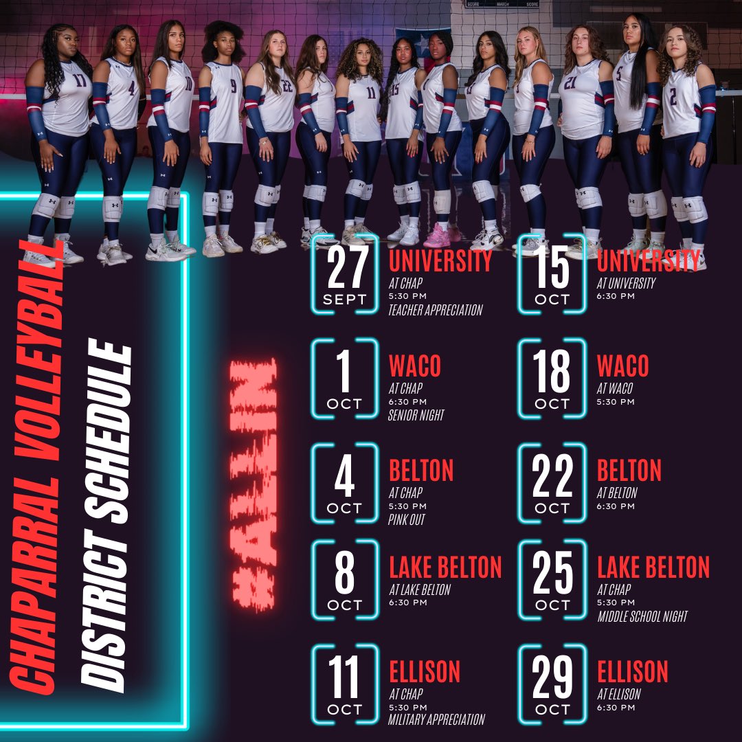 The time has come! Everything we’ve been preparing for! District play starts tomorrow!! Let’s get it!!😤 #allin <a href="/ChapHSBobcats/">Chaparral High School Athletics</a> <a href="/KilleenISD_/">KISD Sports</a>