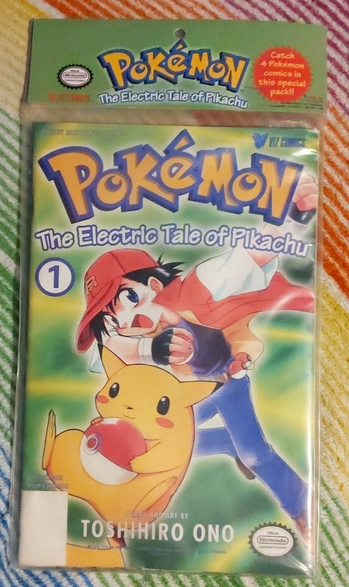 Hey all you #Pokemon fans out there! 

Today I was watching a video on The Electric Tale of Pikachu by Toshihiro Ono. It ended up reminding me that I have the first 4 issues still in their original plastic! 

I'm happy I still have this. 😁