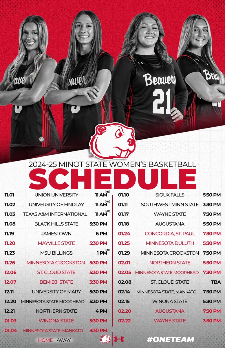 Mark your calendars! 🦫🏀 

🔴 Home
⚫️ Away 

#BuildTheDam 🪵