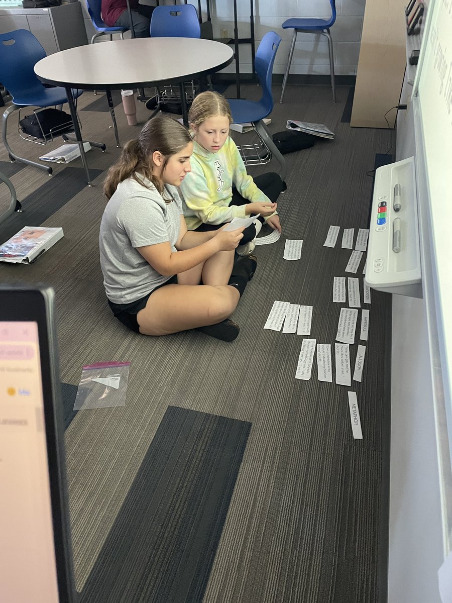 7th grade <a href="/WCSWarhawks/">WCSWarhawks</a> study figurative language by sorting evidence from K.A. Holt’s ‘House Arrest’! #wcsflight