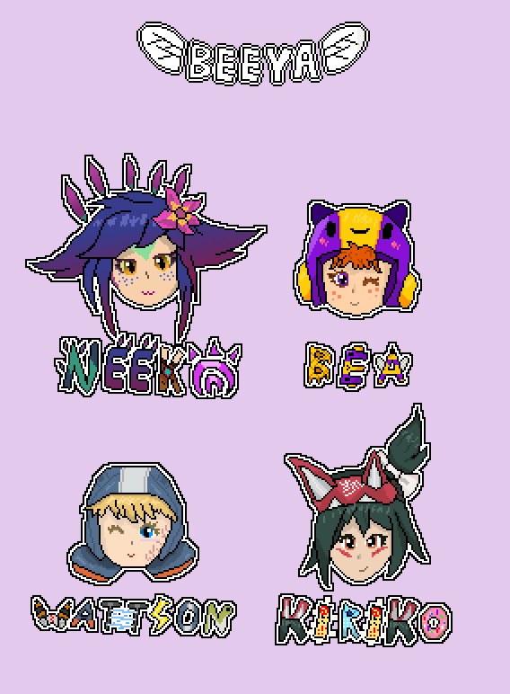 beeya220's tweet photo. Sillyheads 1/7
Neeko, Bea, Wattson and Kiriko

#pixelart #neeko #LeagueOfLegendsFanArt  #BrawlStarsBea #BrawlStarsArt #wattson #ApexLegends #kiriko #OverwatchArt https://t.co/vGUPwVW0NG