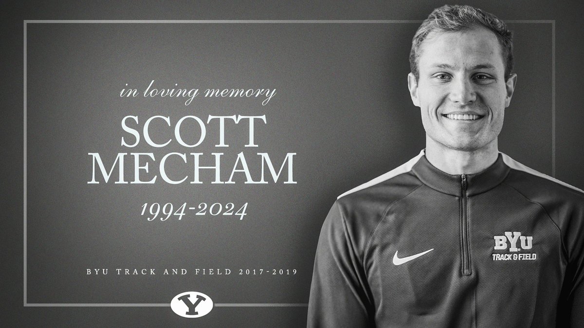 CriddleBenjamin's tweet photo. Former BYU track and field sprinter Scott Mecham passed away Wednesday afternoon after a tragic mountain biking accident.

Mecham's family released a statement Wednesday that he was in a bad crash on Friday, Sept. 12. He was flown by helicopter to a local hospital then transferred to the University of Utah Medical Center. Mecham passed away Wednesday afternoon.

"We are deeply saddened to hear of the passing of Scott Mecham," said Ed Eyestone, BYU director of track and field. "Scott had one of the most positive attitudes and strong work ethics that we have seen in the BYU track and field program. His teammates were made better by his example, and he became one of our best 400-meter hurdlers in school history. But even more inspiring than his athletic skills, his true strength was his character and ability to lead and inspire in his unassuming, humble way. We will miss you, Scott."

Mecham competed from from 2017 through 2019, racing in 30 meets for the Cougars throughout his collegiate career. As one of the program's all-time top sprinters, Mecham holds the No. 6 all-time performance in the outdoor 400m hurdles with a 50.15 outing at the 2018 BYU Robison Invitational.

"Scott was a great athlete, and an even more incredible person," said Kyle Grossarth, who served as Mecham's sprints coach. "He was a fierce competitor who always left everything out on the track. Through all of his hard work, he was able to become one of BYU’s all time Top-10 400 hurdlers when he just missed breaking the 50-second barrier, running 50.15. Scott was an ambassador for BYU and a true disciple of Jesus Christ. He was a man who lived the gospel, always stood up for what was right, was a great teammate and an amazing example. He truly embodied what being a BYU student-athlete is all about."

Mecham is survived by his wife Cierra and his two daughters, Jayden and Parker. Friends and family have set up a GoFundMe to help assist the family financially in this difficult time.

https://t.co/2E8tWX8HDI

https://t.co/i2n73VZwaf