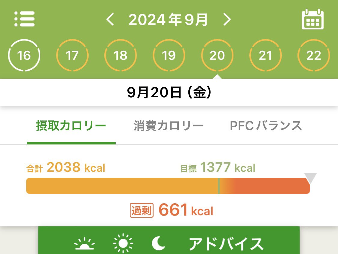 MrsPiggygnu's tweet photo. 週末の旅のオーバーカロリーを回収してる今週。
今日がんばれば一週間平均が理想に戻る。
今日の3食を朝イチであすけんねぇさんに誓って抑止力とする…！ https://t.co/XesvwexxFa