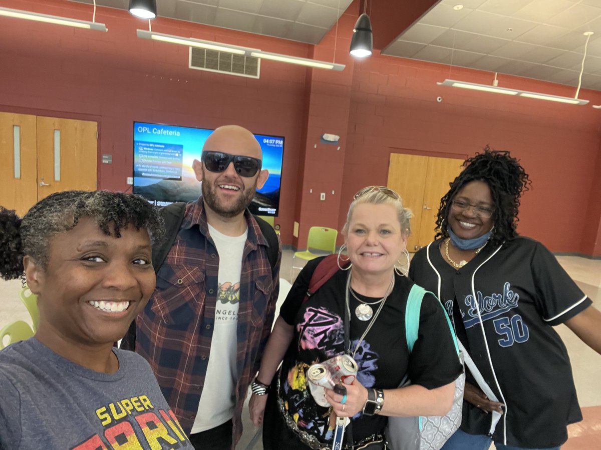Representing the 80s and 90s the ⁦<a href="/WCPSS_ALS/">ALS</a>⁩ team had an amazing time during the Academic Enhancements departmental meeting today! ⁦<a href="/LaKeshaSRoberts/">La' Kesha Roberts</a>⁩ ⁦<a href="/CRice_psych/">Chris Rice, MA, CAS</a>⁩ ⁦<a href="/missy_wakectaig/">Missy Laster, AIG</a>⁩ ⁦<a href="/Andria_WCPSSAIG/">MizzHall</a>⁩ #enhancingexcellence