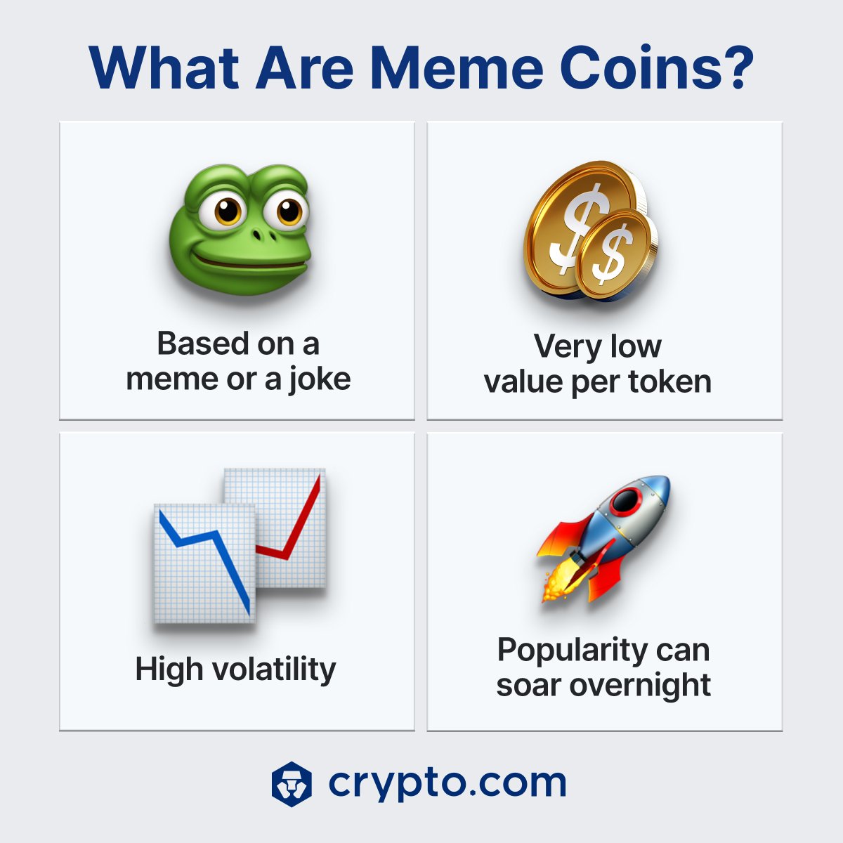 Ever wonder why so many people are into them? Here’s the lowdown.
crypto.com/university/wha… 
#MemeCoins
