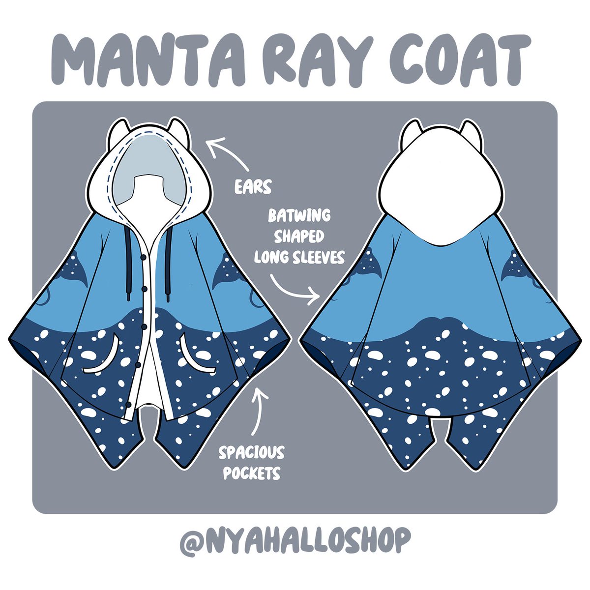 NyahalloShop's tweet photo. Manta ray coat https://t.co/vU0Zusy3EO