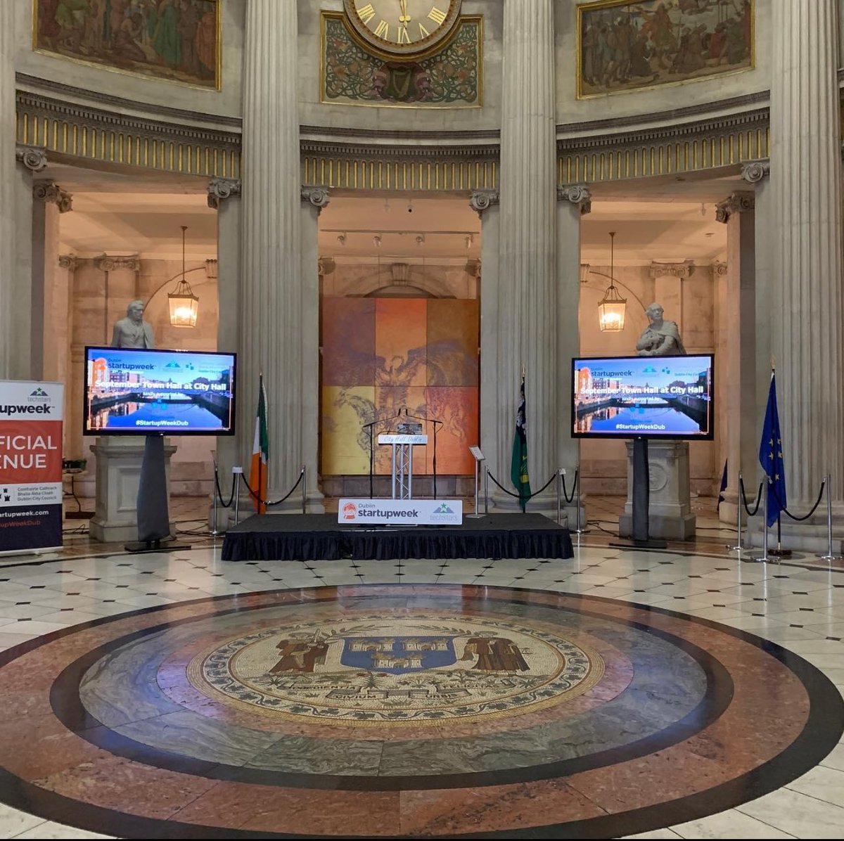 5 years ago today was our town hall at city hall to launch <a href="/Techstars/">Techstars</a> <a href="/StartupWeekend/">Techstars Startup Weekend</a> Dublin 🥹

Good times <a href="/ColinJ_Keogh/">Dr Colin Keogh 🛠</a> <a href="/DavidPollardIRL/">David Pollard</a> <a href="/stevenogara/">Steven O’Gara</a> and <a href="/DubCityCouncil/">Dublin City Council</a> 🙌☘️🙌