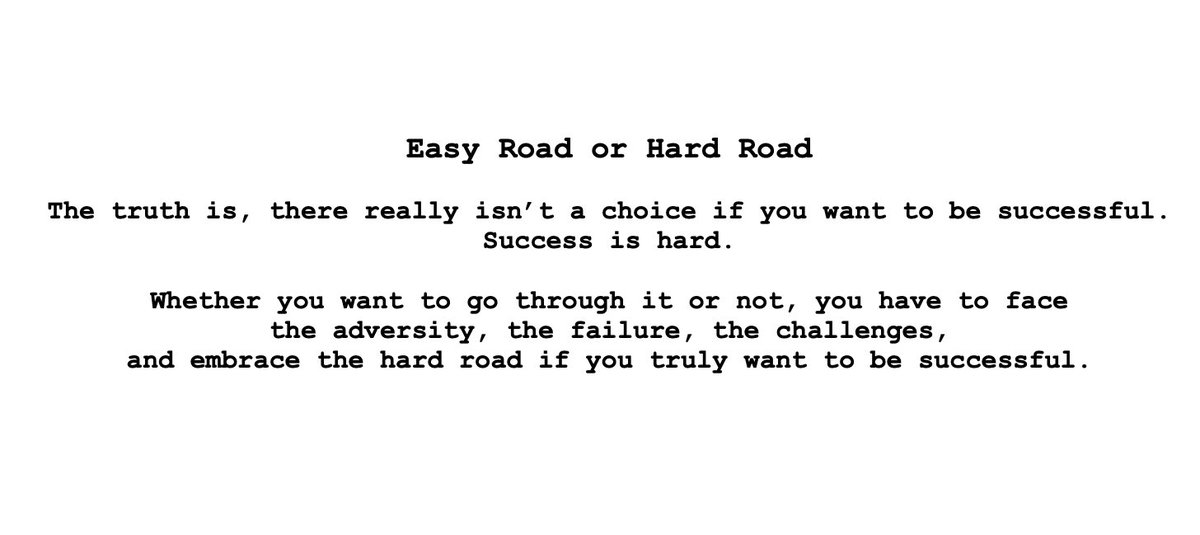 CoachThumann's tweet photo. We only find the best version of ourselves by being uncomfortable. And no matter how much you wish it would, you won’t find the success that you want by choosing the easier path.

Greatness rewards those that choose the hard road!

#Positive #Mindset #Success #HardRoad #Greatness https://t.co/PmYQn2N1iU