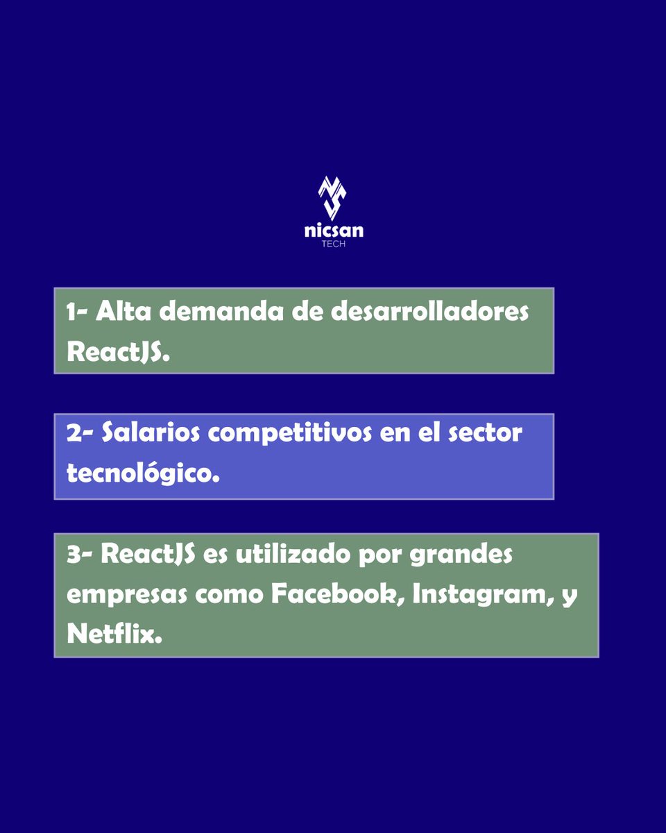 nicsantech's tweet photo. ¿Sabías que REACT.JS es de las tecnologías más demandadas?

Si buscas mejorar tu perfil o entrar al mundo laboral, ¡esta es tu oportunidad! 🚀

Te dejo 5 razones para aprender React.js y transformar tu carrera.
Comenta "INFO" y te contactamos👩🏻‍💻⚡️
#React #Programación #CursoOnline https://t.co/qs0XZkXLm2