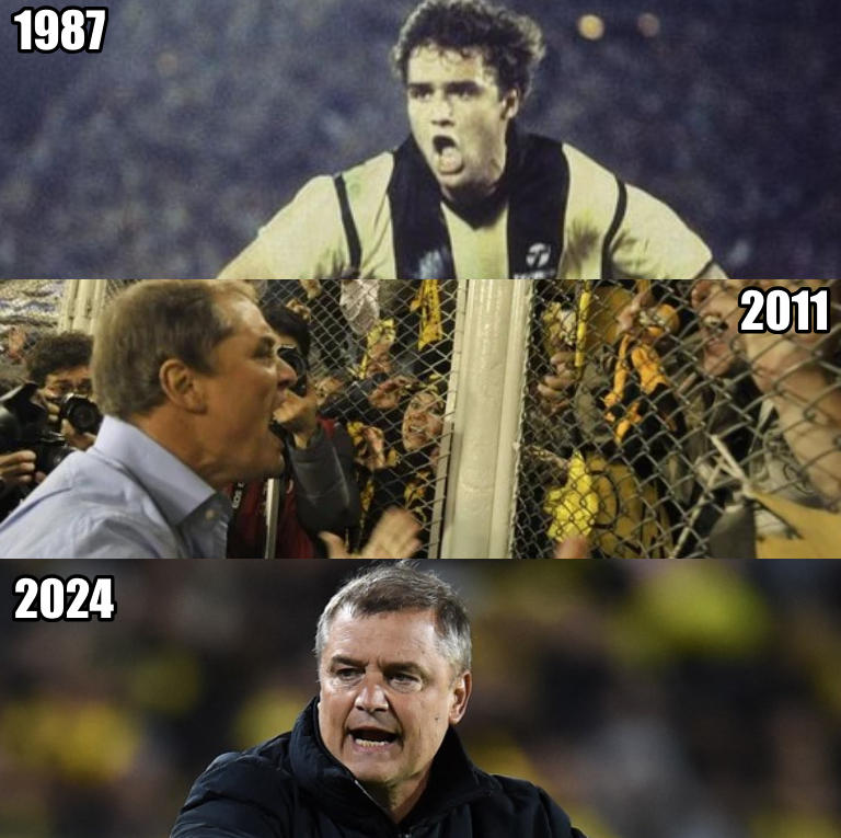 En 1987, campeón de la Copa Libertadores como jugador de Peñarol gracias a un gol suyo. En 2011, finalista de la Copa Libertadores como entrenador de Peñarol. Y en 2024, otra vez como entrenador, volvió a meter a Peñarol a unas semifinales de Copa Libertadores. Pónganse de pie