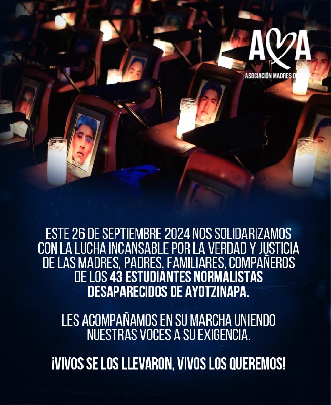 MadresDeAbril's tweet photo. A 10 años de la desaparición de los 43 normalistas de Ayotzinapa nos solidarizamos con la lucha de sus familiares por alcanzar la Verdad y la Justicia.

Nos unimos a las madres y padres que hemos perdido familiares a causa del Estado. https://t.co/TIsa24Ifos