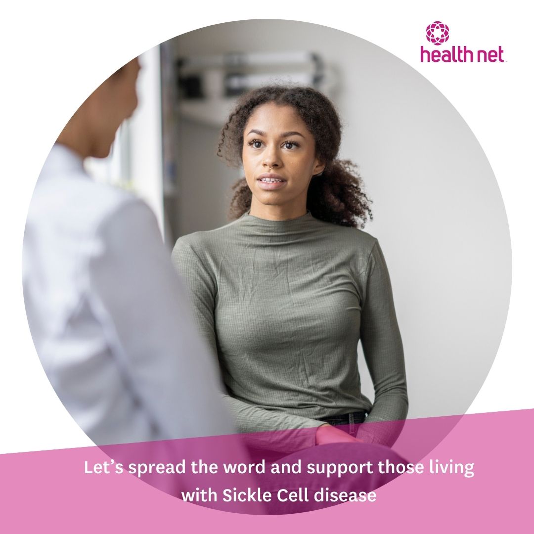 HealthNet's tweet image. Sickle Cell Awareness Month is here. Let’s spread the word and support those living with this condition. Early detection and treatment are vital. #SickleCellAwareness #SupportSickleCell