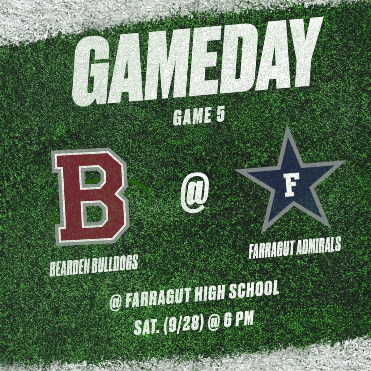 🚨 🚨 Dawg Nation the game versus Farragut has been moved to Saturday 9/28. Kickoff is at 6:00pm. #ComeSupport #Dawgs