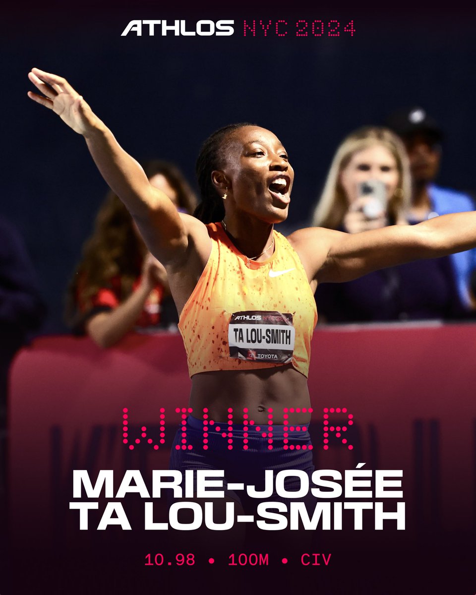 LFG! <a href="/majotalou/">MARIE JOSEE TA LOU-SMITH</a> clinches the ATHLOS 100m win with power and grace! 🏅

#AthlosNYC #Athlos2024
