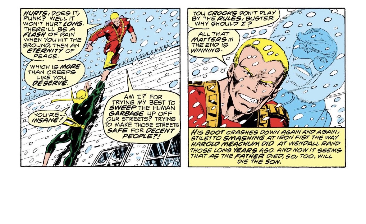 My absolute favorite part of Power Man and Iron Fist #50 is Danny Rand realizing he is about to die like his father. Seeing the image of Harold Meachum in the snow behind Stiletto is a very haunting moment for the hero.

Check out the review on the latest episode!