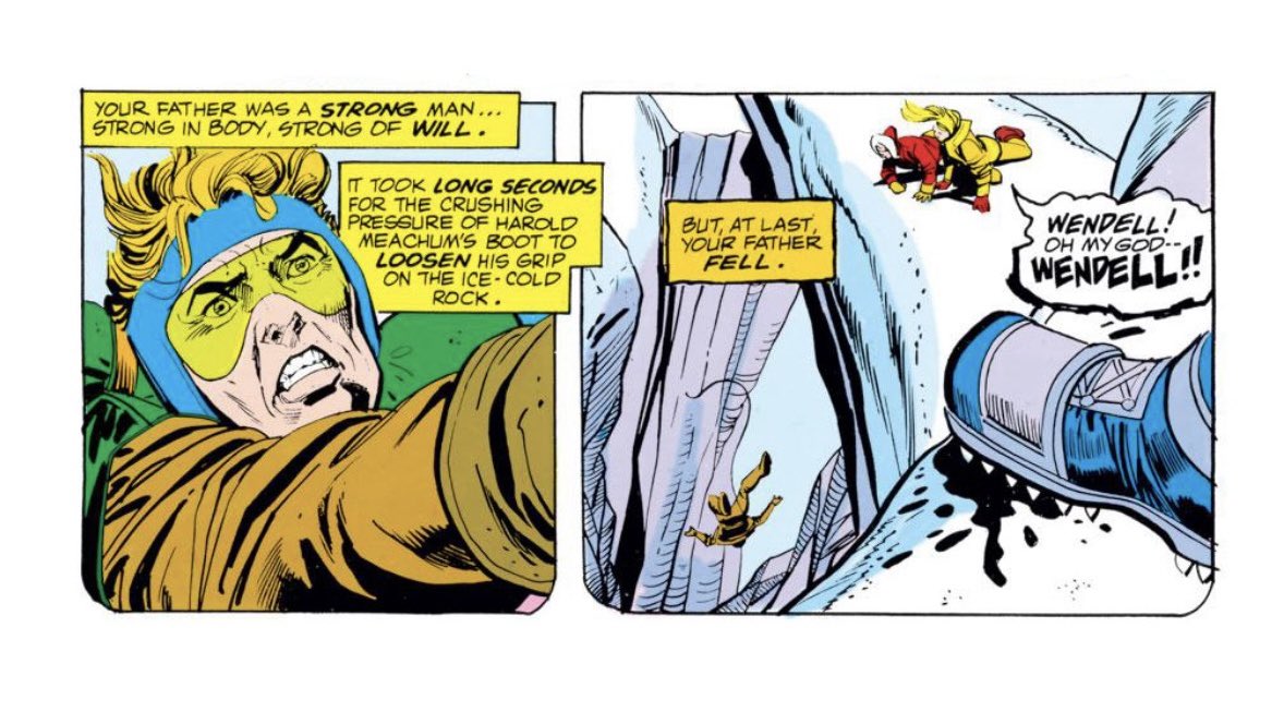 deadlykungfupod's tweet photo. My absolute favorite part of Power Man and Iron Fist #50 is Danny Rand realizing he is about to die like his father. Seeing the image of Harold Meachum in the snow behind Stiletto is a very haunting moment for the hero.

Check out the review on the latest episode! https://t.co/nPpQ1jSpQa