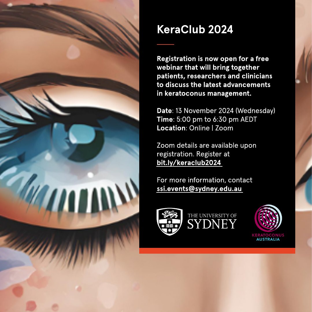 Professor Stephanie Watson OAM FARVO (@profswatson) on Twitter photo #Keraclub 2024 come and hear outcomes from our cutting #research on #keratoconus <a href="/Sydney_Uni/">University of Sydney</a> <a href="/Sydney_Uni/">University of Sydney</a> <a href="/kandelhimal/">Dr Himal Kandel 👁</a> <a href="/RANZCOeyedoctor/">RANZCO</a> <a href="/AustVisRes/">@australianvisionresearch</a> <a href="/KeratoconusGRP/">Keratoconus Group</a> <a href="/KeratoconusUSA/">Keratoconus USA</a> <a href="/Keratomania/">Keratomania | Keratoconus Advocacy Network</a> #Keraclub 2024 come and hear outcomes from our cutting #research on #keratoconus <a href="/Sydney_Uni/">University of Sydney</a> <a href="/Sydney_Uni/">University of Sydney</a> <a href="/kandelhimal/">Dr Himal Kandel 👁</a> <a href="/RANZCOeyedoctor/">RANZCO</a> <a href="/AustVisRes/">@australianvisionresearch</a> <a href="/KeratoconusGRP/">Keratoconus Group</a> <a href="/KeratoconusUSA/">Keratoconus USA</a> <a href="/Keratomania/">Keratomania | Keratoconus Advocacy Network</a>