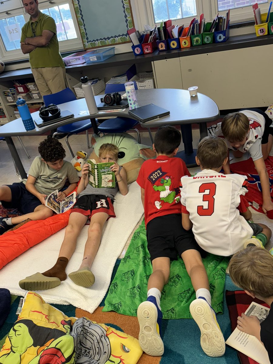 What better reward than to snuggle up and read? First Readers’ Retreat in the books! <a href="/CentralES1/">Central ES</a> <a href="/HaddonSchools/">Haddonfield Schools</a>