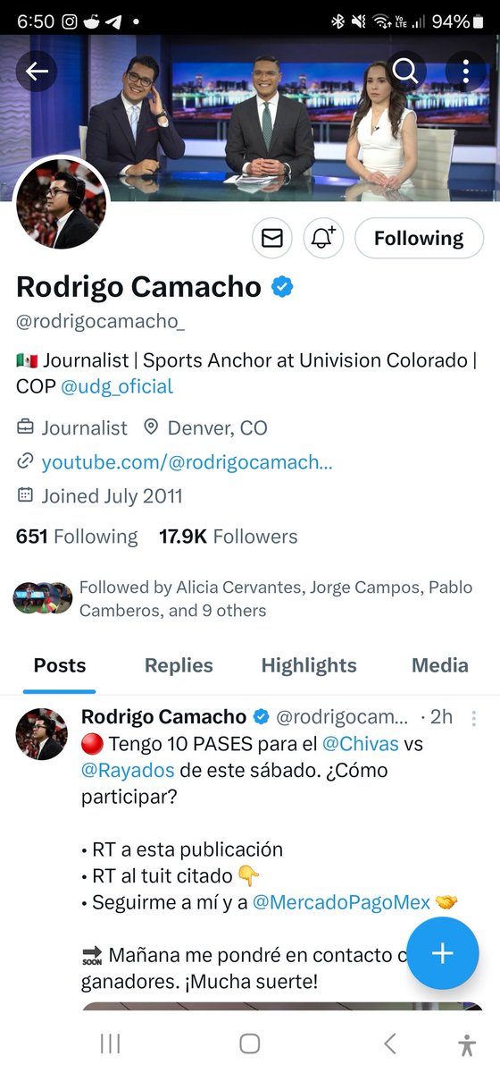 Waltzstein's tweet photo. @rodrigocamacho_ @Chivas @Rayados @MercadoPagoMex Ya los seguía jaja pero a ver si tengo suerte. 

Elijo creer 🤞🤞🤞

Éxito a todos 🙌 https://t.co/50lZQj45H4