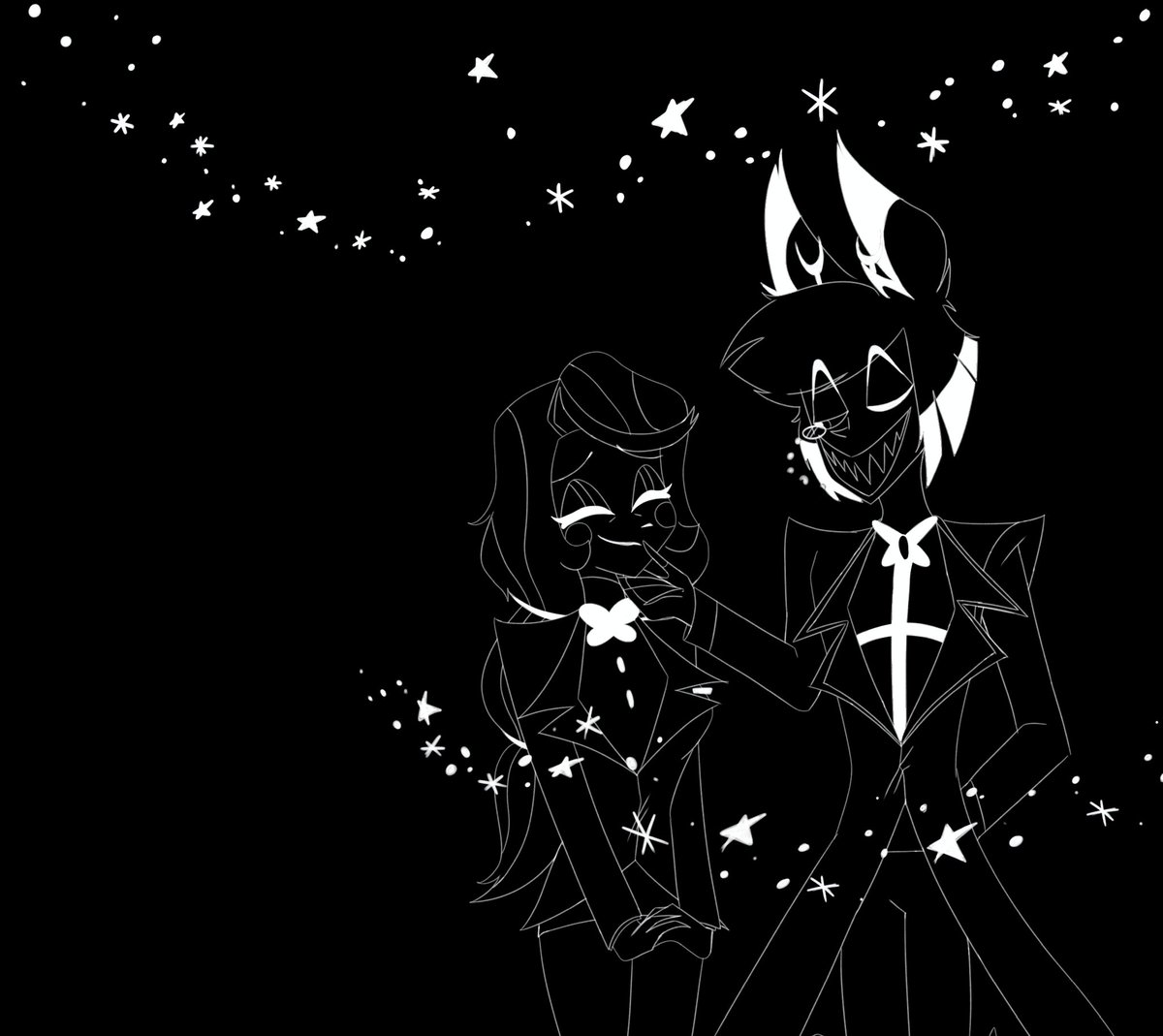 #Charlastor  #RadioBelle 

･ ★
    ∴｡　
　･ﾟ*｡. 
　　･ *ﾟ
　 ･ ﾟ★
     ･｡     
   ★･｡
      *.｡ 
           ｡･★
              °*. .
                      °*★
                    ★  ﾟ*.
              ★｡ ･
             ｡ ･ﾟ
       ｡°*★
   .*･｡