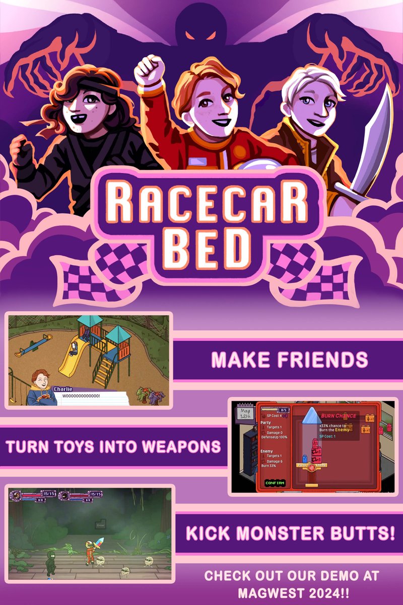 scoot_o's tweet photo. We're all super super excited for #MAGWest this weekend!!  

Make sure to swing by the indie arcade and test out our demo of Racecar Bed!!!🚗🛌

Hope to see you there! 

@magwestofficial https://t.co/39qefwsO7U