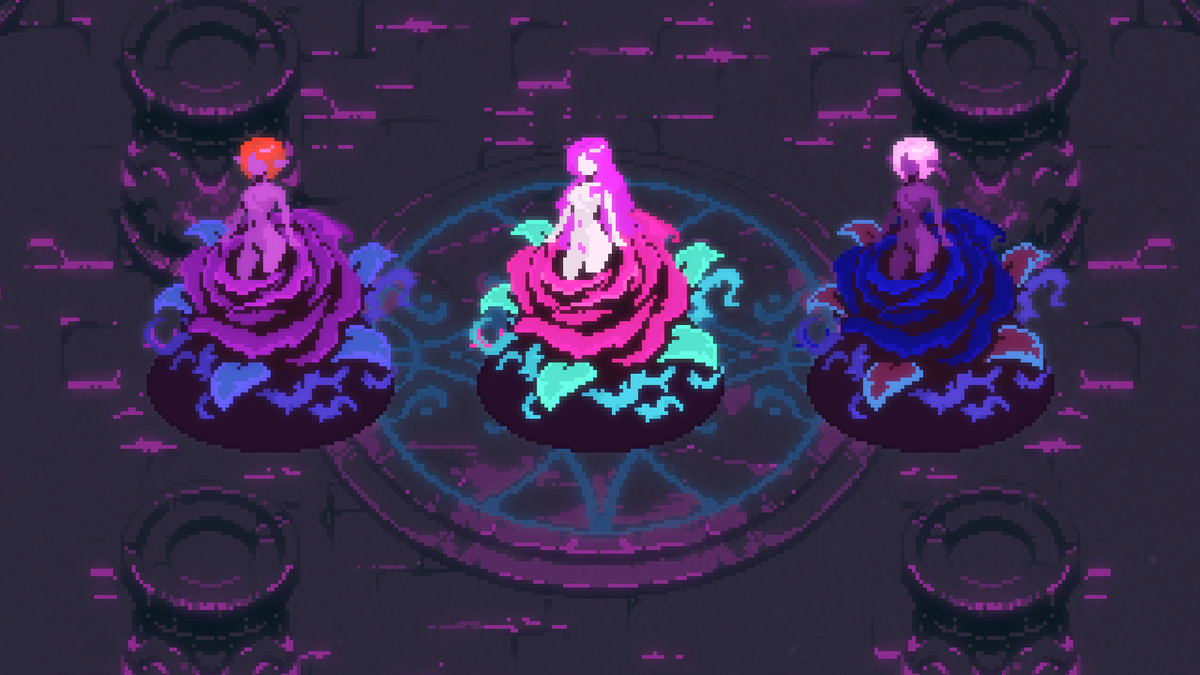 Some layers of the dungeon are home to creatures one might even call beautiful- but they're no less wicked. #indiedev #pixelart #ドット絵