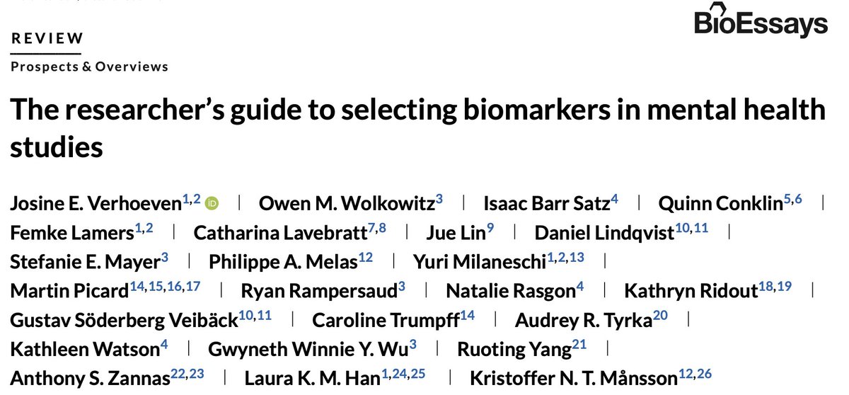 MitoPsychoBio's tweet photo. Large international team effort to develop a compendium of biomarkers for mental health studies

By @Laurakimmae and many others

https://t.co/lgU9caNzhz https://t.co/tw3KE9fWRX