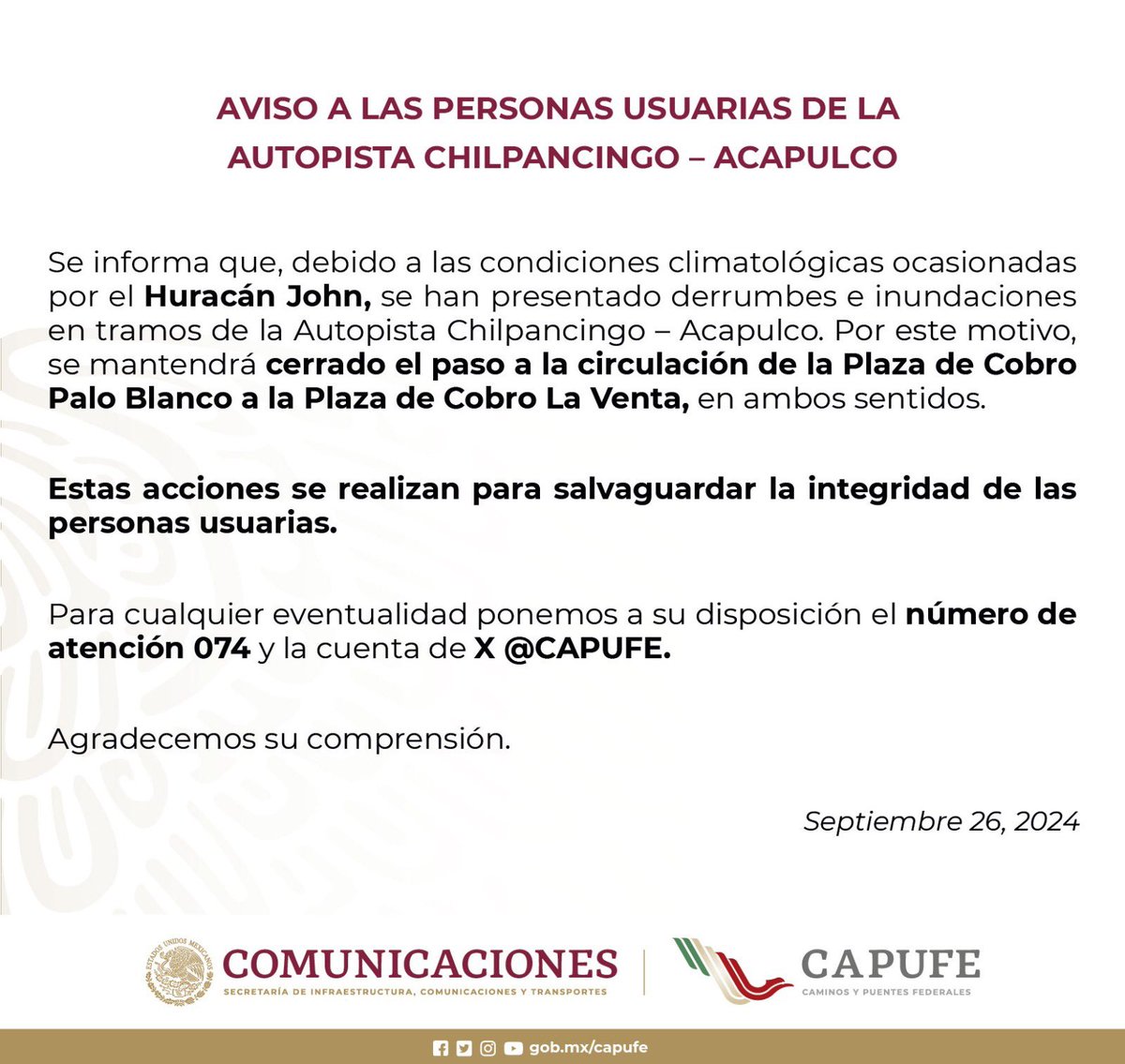 AliciaSalgadoMX's tweet photo. Ni aeropuerto ni carreteras. #Acapulco queda aislado por los daños que ha provocado el huracán #John 🌀 y el puerto se convierte de nuevo en zona de desastre, como ocurrió hace un año con #Otis https://t.co/OdGoAJM5LJ