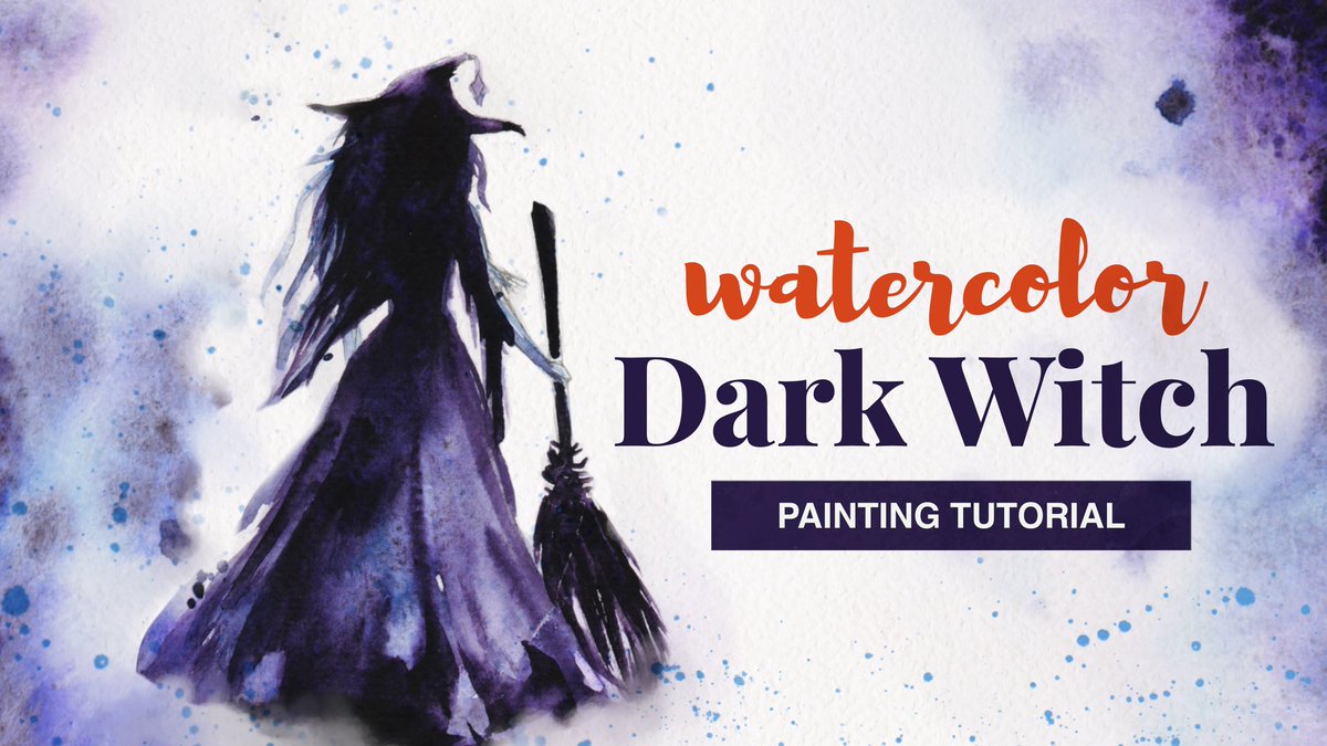 calmdayart's tweet image. 🔮 New Video on YouTube 
Hi there! In today’s tutorial, we’ll be painting a dark witch in a mystical Halloween mist using granulating watercolors and a limited palette—just 2 colors! 
✨ Check out the video link - youtu.be/ZJ39SLtpBwg?si…
#halloweenart #granulating #witchpainting